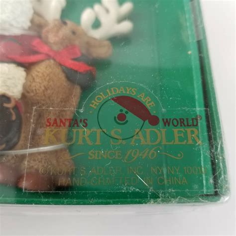 Kurt Adler Holly Dearies Christmas Tree Ornament Santa Reindeer New Old