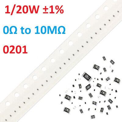 0201 SMD SMT Resistor Chip Resistance 1 20W 1 Range of 0Ω to 10MΩ