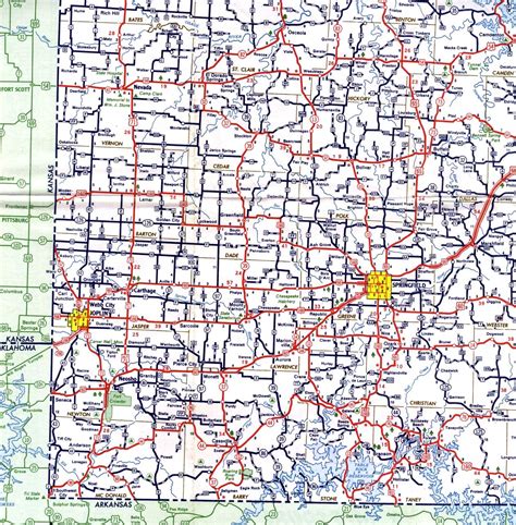 Missouri Highways (unofficial) - Section of 1958 official highway map