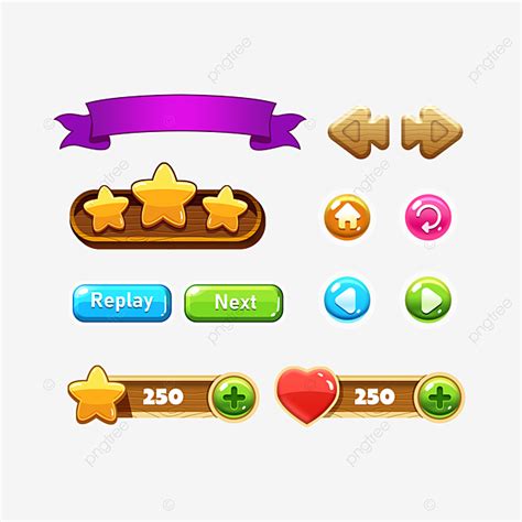 Game Button Clipart Transparent Background, Cartoon Game Button Ui ...