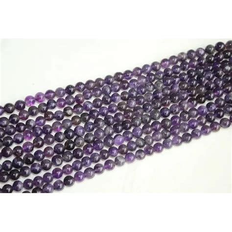 Purple 75 Mm Natural African Amethyst Smooth Round Gemstone Bead For