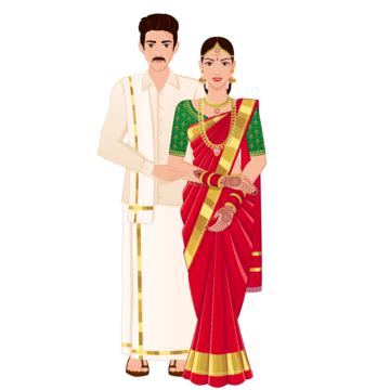 Tamil Wedding Couple In Traditional Costume Of Tamil Nadu,, 42% OFF