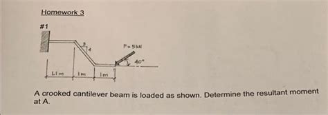 Solved Homework 3 A Crooked Cantilever Beam Is Loaded As