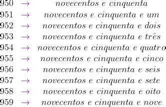 Como escrever por extenso os numerais de 900 a 1000