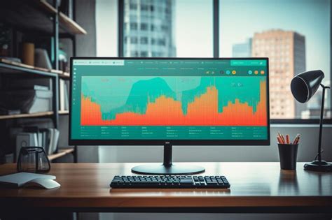 Efficiency Redefined Modern Desk with Monitor Display | Premium AI-generated image