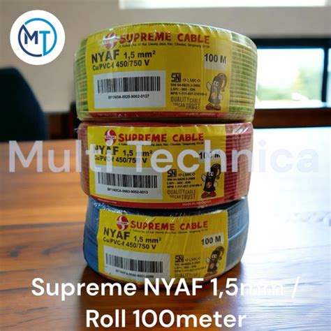 Jual KABEL SUPREME NYAF KABEL SERABUT 1x1 5 Mm 1 X 1 5 SUPREME ROLL 100