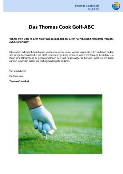 Das Thomas Cook Golf Abc Travel One