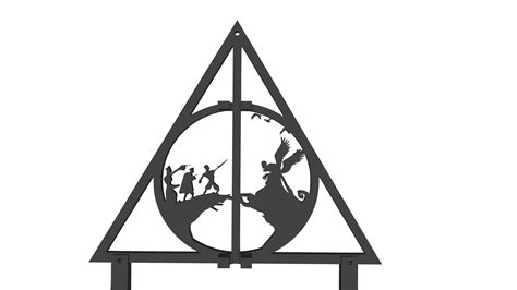 Stl File Deathly Hallows Wall Wand Holder Harry Potter・3d Printable