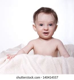 Стоковая фотография 140414506 Little Baby Boy Sitting Naked On Shutterstock