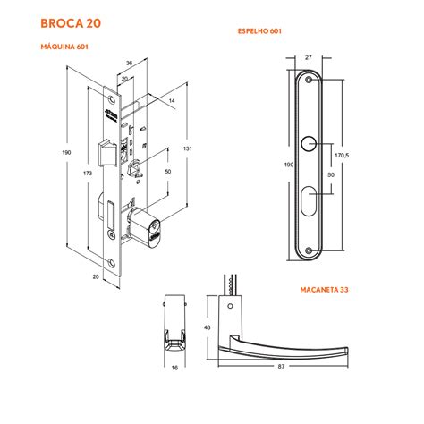 Fechadura Externa Perfil Serralheiro Estreita Stam Inox Fech