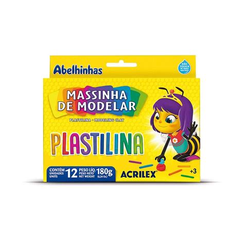 Massa De Modelar Plastilina 180g C 12 Cores Acrilex Shopee Brasil