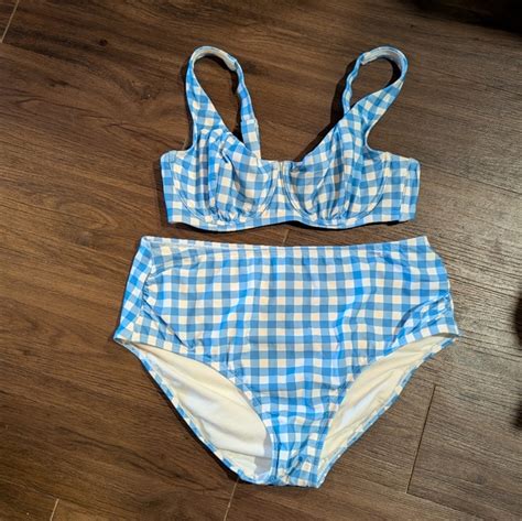 Kona Sol Swim Blue White Checkered Kona Sol Bikini Poshmark