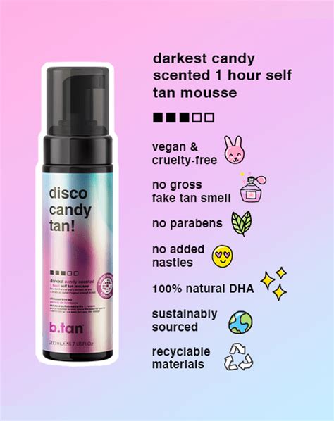 Disco Candy Tan Transfer Resistant Self Tan Mousse Btan Minetan Au