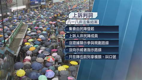 818集結案黎智英等7人上訴 獲撤組織非法集結罪 參與非法集結維持原判 Now 新聞