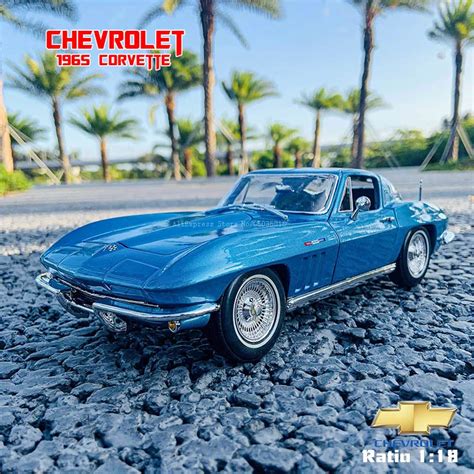 Maisto Mod Le R Duit De Voiture Chevrolet Corvette En Alliage Bleu