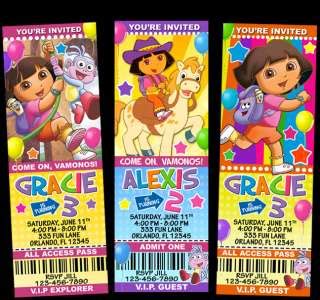 Dora The Explorer Go Diego Go Birthday Party Ticket Invitations ...