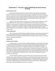 Eli Lilly 03 3 Docx Assignment 2 Eli Lilly In India Rethinking The