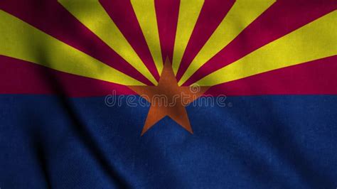 Arizona Flag Waving In The Wind National Flag Of Arizona Sign Of