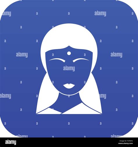 Indian Woman Icon Digital Blue Stock Vector Image Art Alamy