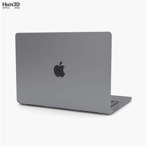 Apple Macbook Pro M2 2023 14 Inch Space Gray 3d 모델 다운로드 랩톱 컴퓨터 On