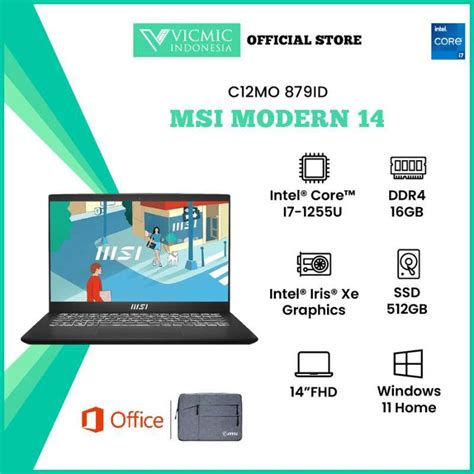 Jual Msi Modern C Mo Id Intel I U Gb Gb Fhd Ips