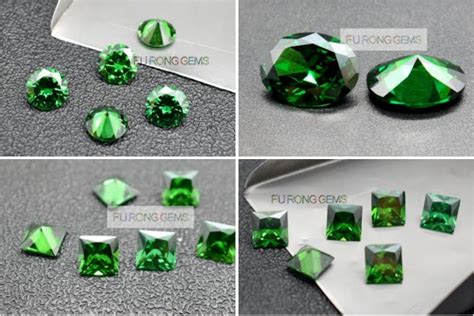 cubic zirconia emerald green colored loose cz green stones china