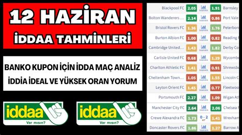 12 HAZİRAN İDDAA TAHMİNLERİ idda analiz banko iddia maç kupon yorum