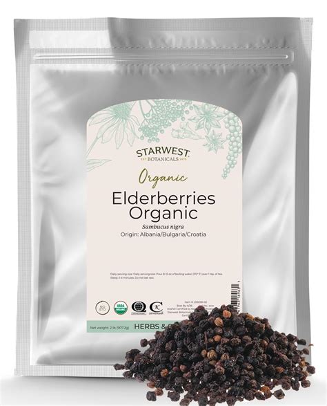 Amazon Starwest Botanicals Organic Dried Elder Berries Pound