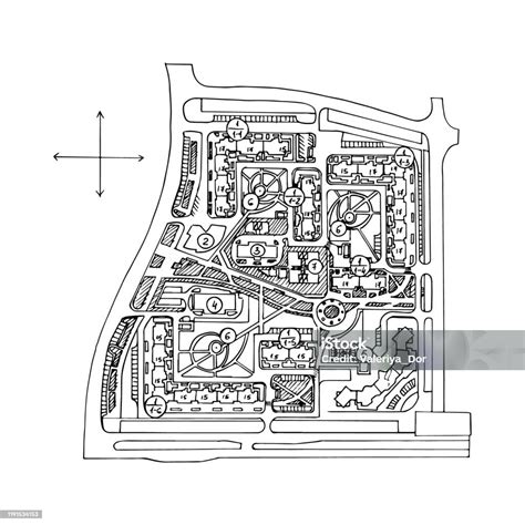 peta gambar tangan kota jalanan ilustrasi stok  gambar