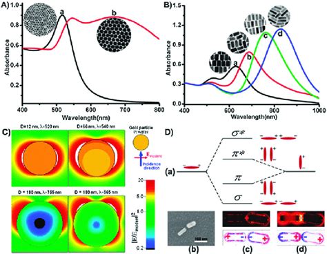 A Extinction Spectra And TEM Images Of Au NPs With Different Sizes