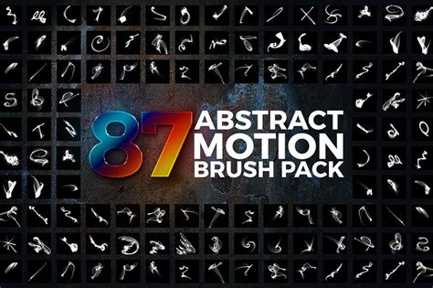 87 Abstract Motion Brushes Pack - Design Cuts