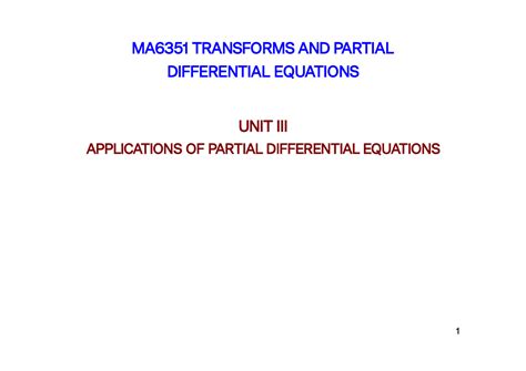 Maths Unit Ma Transforms And Partial Differential Equations