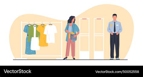 Woman Steals Things From Store Female Character Vector Image