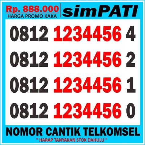 Jual Nomor Cantik Simpati Kartu Perdana Simpati Cantik No