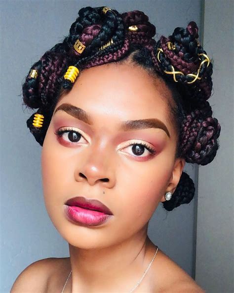 The Coolest Box Braid Hairstyles To Try This Year Box Braids Hairstyles Cute Box Braids