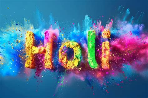 Premium Photo Holi Festival Celebration Holi Word With Bright