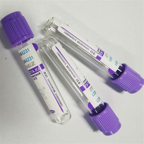 Medical Vacuum K Edta Vial Lavender Top Blood Collection Tube Iso