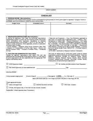 Fillable Online Tufts PHS 2590 Rev 0904 Checklist Form Page 6 Fax Email