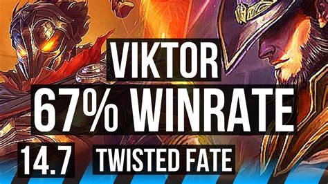 VIKTOR Vs TWISTED FATE MID 67 Winrate 51k DMG Dominating KR