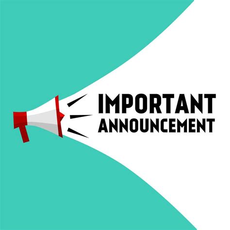 Important Announcement Megaphone Label Design Banner For Business