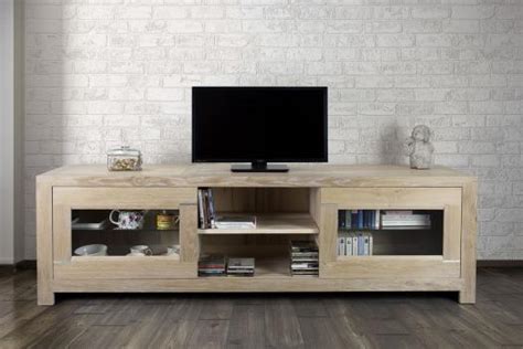 Mueble Tv Lucas Con Puertas Fabricado En Madera De Roble Macizo