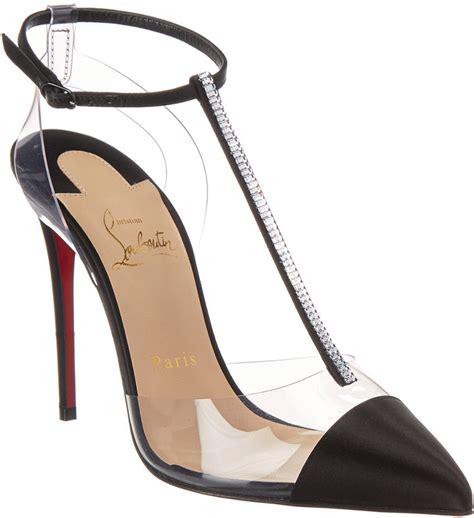 Christian Louboutin Nosy Strass 100 Satin And Pvc Pump Shopstyle