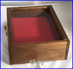 Pistol Gun Presentation Case Glass Top Wood Box For Walther Ppk Firearm