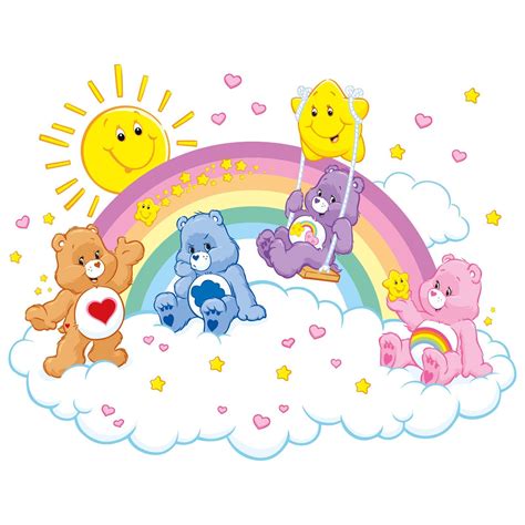 Care Bears Cloud Wall Sticker | Tatuagens ursinhos carinhosos