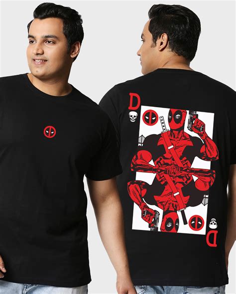 Buy Mens Black King Deadpool Graphic Printed Plus Size T Shirt For Men