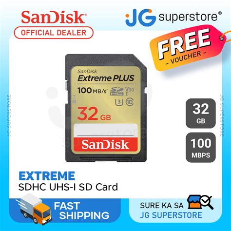 SanDisk Extreme SD Card 32GB UHS-I SDHC Class 10 with 100mb/s Read Speed | SDSDXVT-032G-GNCIN ...