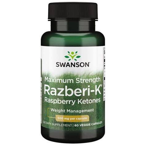 Swanson Best Weight Control Formulas Maximum Strength Razberi K Raspberry Ketones 500 Mg 60