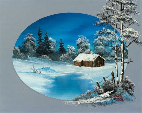 Snowy Barn By C Steele Bob Ross Paintings Barn Painting Winter