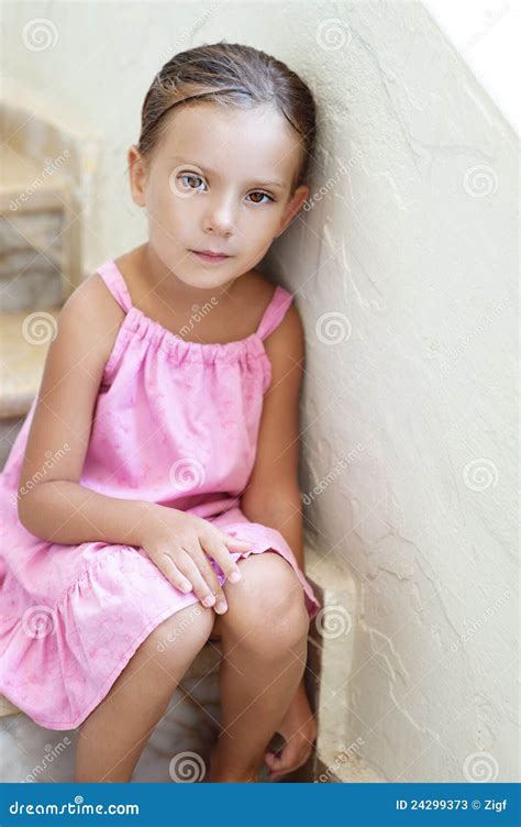 Little girl in pink dress stock image. Image of pink - 24299373