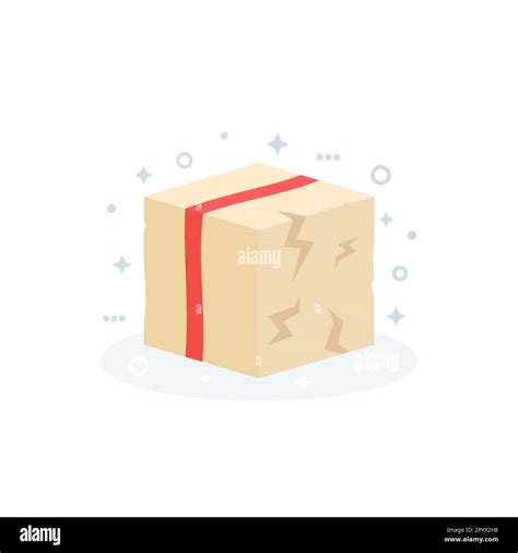 Damaged Package Parcel Or Broken Box Vector Icon Stock Vector Image